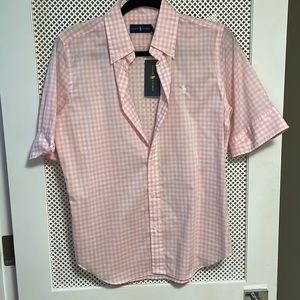 ralph lauren pink gingham shirt
